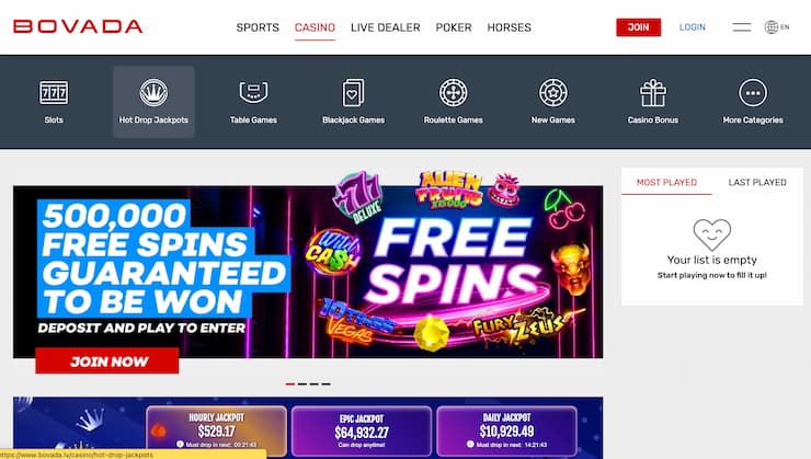 Bovada homepage - the top Ethereum casinos
