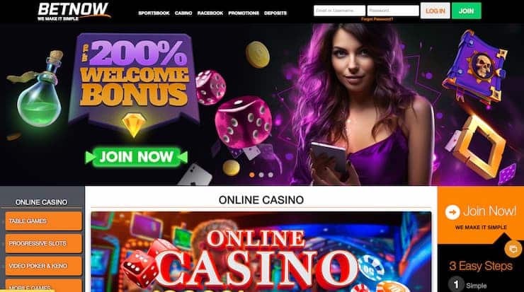 BetNow homepage - the best ETH casinos