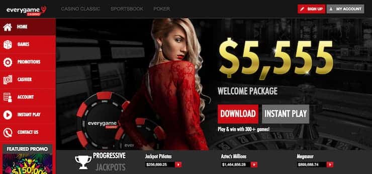 Everygame homepage - the best offshore casinos