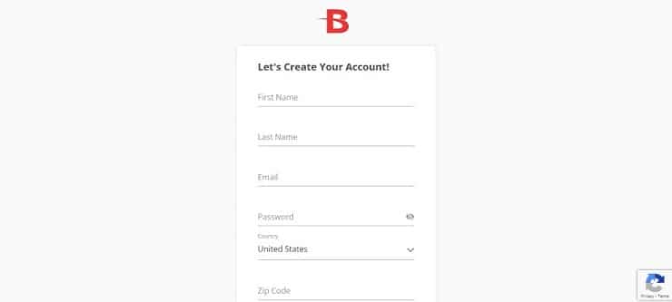 BetOnline Sign-Up Page