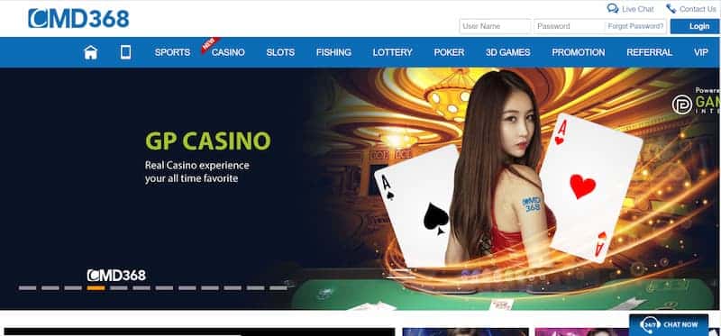 CMD368 - Malaysian Online Casino with Massive Variety of Gaming Markets