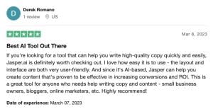 Jasper Review Trustpilot