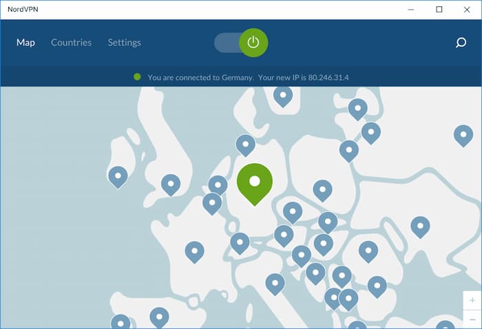 NordVPN's interface | One of the fastest VPN providers