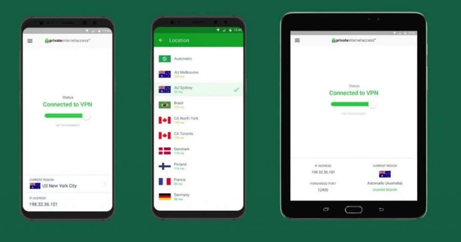PiaVPN android interface Best Android VPN for Beginners