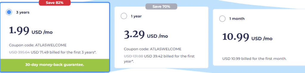 Atlasvpn pricing