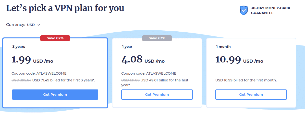 atlasvpn pricing