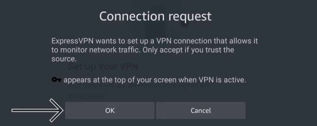 ExpressVPN Connection Request on Amazon Fire TV