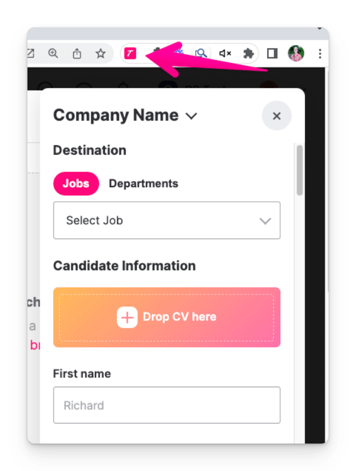 Using Teamtailor’s browser extension to add potential candidates to your database