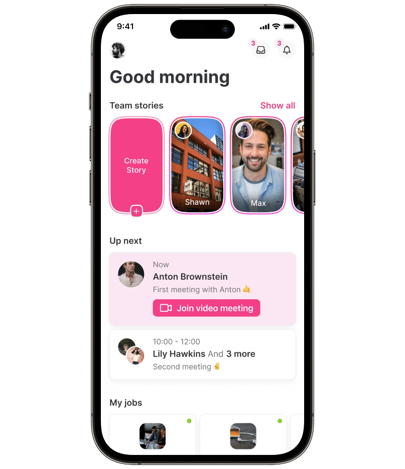 Teamtailor’s mobile app interface