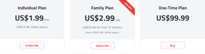 Enpass personal plans’ pricing options