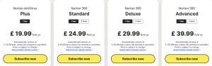Norton UK Pricing