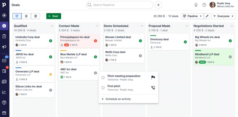 Pipedrive best CRM for Cosntruction