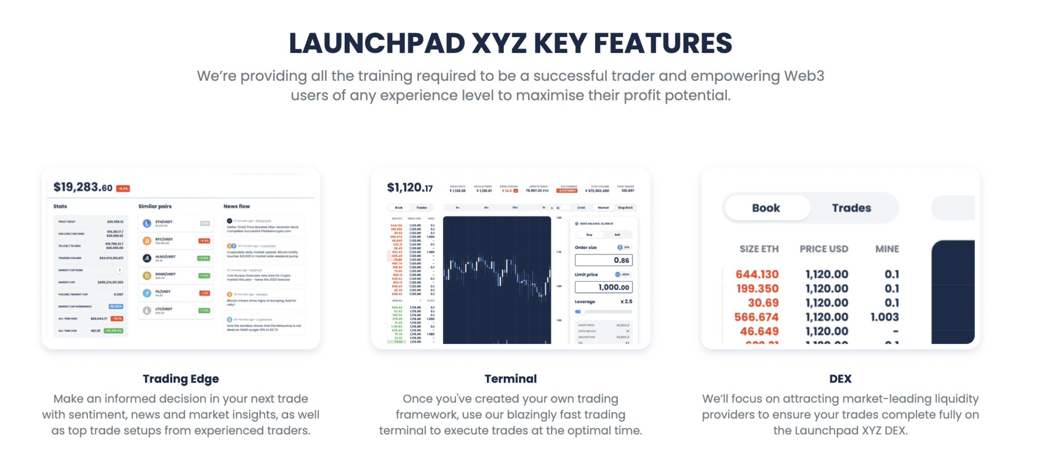 Launchpad.xyz core features