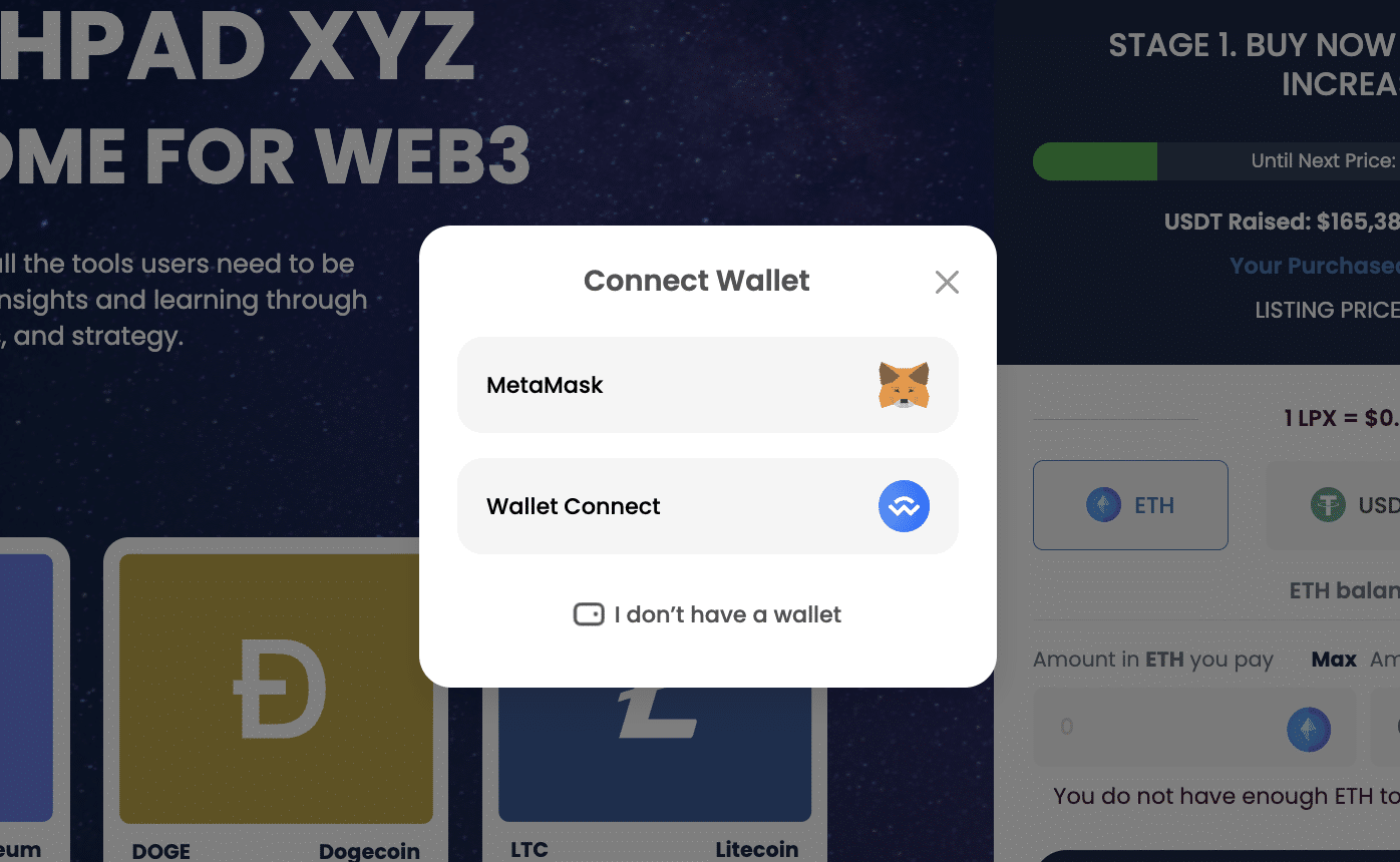 Connect Metamask Wallet to Launchpad Presale
