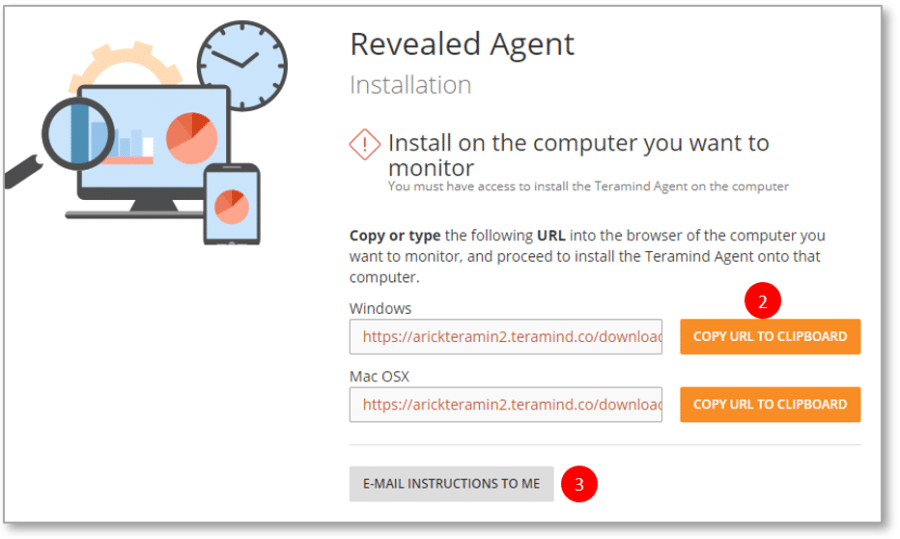 Teramind's install link