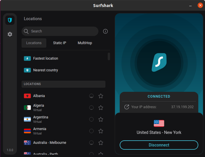 Surfshark interface Best Cheap VPN for Streaming